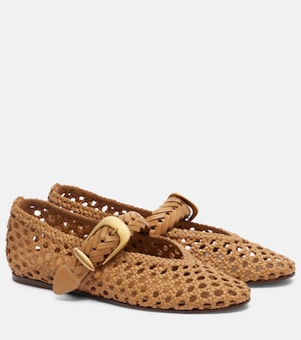 Alchemy woven leather Mary Jane flats | Zimmermann