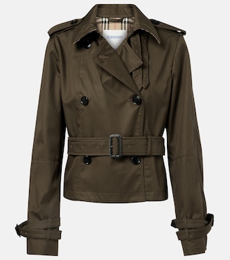 Cropped cotton gabardine trench jacket | Burberry