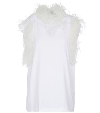 Feather-trimmed tank top | Dolce&Gabbana