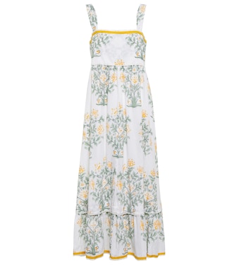 Floral cotton tiered midi dress | Juliet Dunn