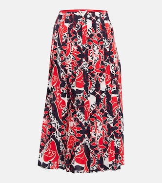 Falda midi VGOLD de seda estampada | Valentino