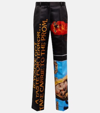 Pantaloni regular in raso stampato | JW Anderson