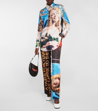 Pantaloni regular in raso stampato | JW Anderson