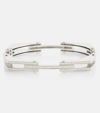Bracciale rigido Chrome in oro bianco 14kt con diamanti | Rainbow K