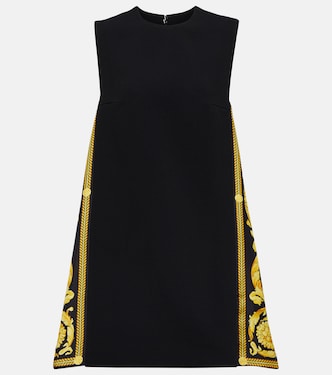 Vestido recto Barocco de crepé y sarga | Versace