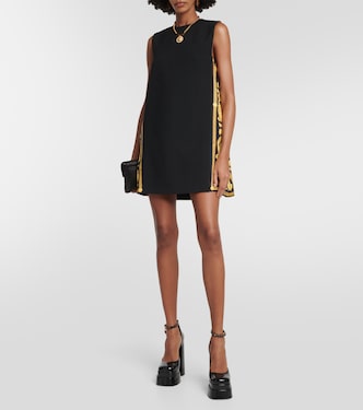 Vestido recto Barocco de crepé y sarga | Versace