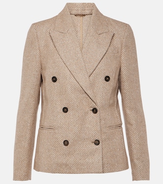 Blazer doppiopetto in misto lana | Brunello Cucinelli