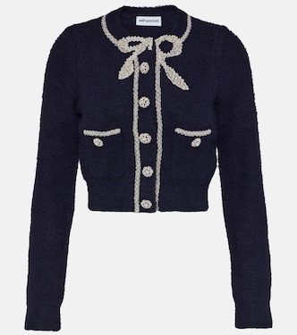 Cardigan cropped con cristalli | Self-Portrait