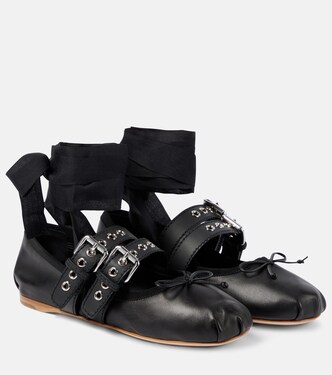 Ballerinas aus Leder | Miu Miu