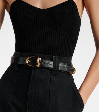 Bambi croc-effect leather belt | Khaite