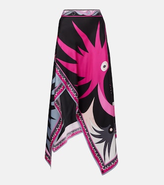 Gonna midi asimmetrica Stella in seta | Pucci
