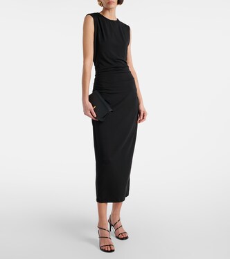 Abito midi Baxter in jersey con ruches | Veronica Beard