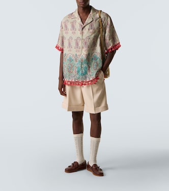 Camisa bowling de lino con paisley | Valentino