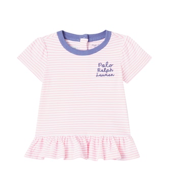 Baby striped ruffled cotton T-shirt | Polo Ralph Lauren Kids