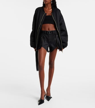 Belted low-rise cotton cargo shorts | Mugler