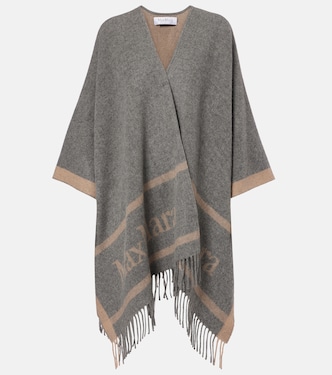 Hilde fringed wool jacquard cape | Max Mara