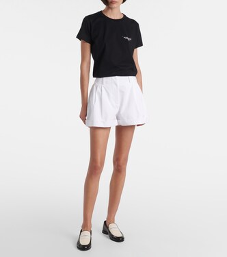 Pleated cotton poplin shorts | Givenchy