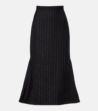 Pinstripe wool midi skirt | Erdem
