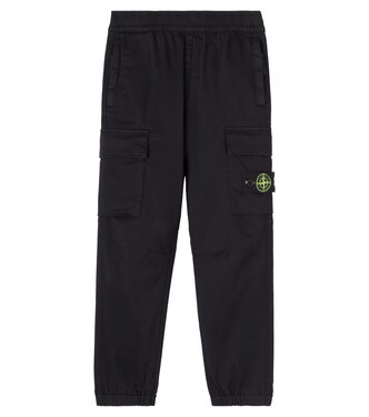 Compass cotton-blend cargo pants | Stone Island Junior