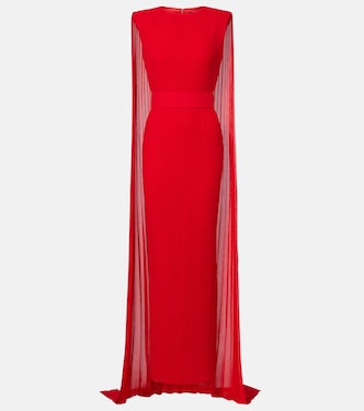Tavia caped pleated gown | Solace London