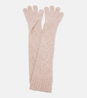 Gants brodés en alpaga mélangé | Moncler