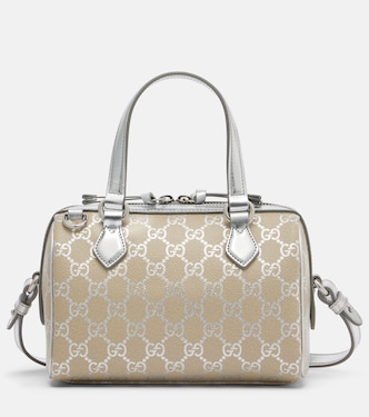 GG Emblem leather-trimmed tote bag | Gucci