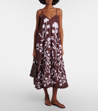 Scalloped cotton midi dress | Juliet Dunn