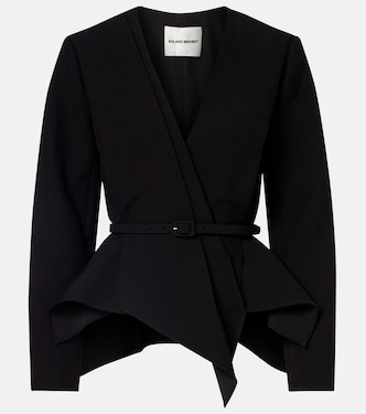 Asymmetric draped crêpe blazer | Roland Mouret