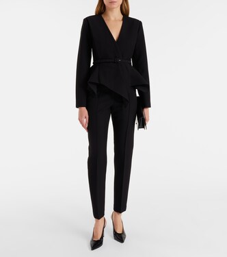 Asymmetric draped crêpe blazer | Roland Mouret