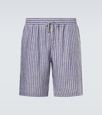 Alfa striped linen Bermuda shorts | Fedeli