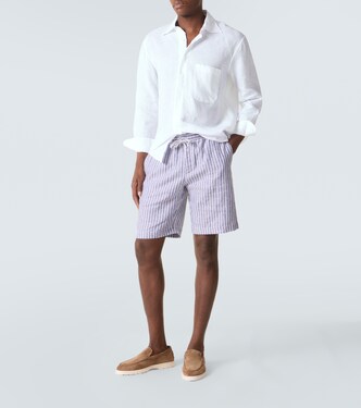 Alfa 스트라이프 리넨 버뮤다 쇼츠 | Fedeli