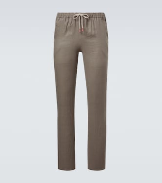 Linen slim pants | Kiton
