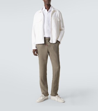 Linen slim pants | Kiton