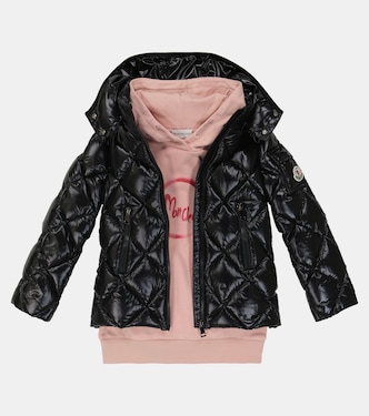 Abito felpa in jersey di cotone con logo | Moncler Enfant