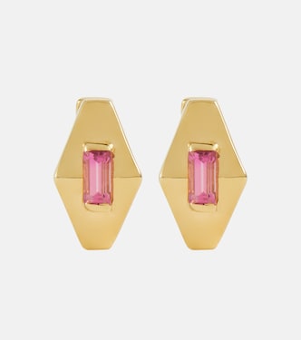 Boucles d’oreilles Deco Rombo Mini en or 9 ct et tourmaline | Aliita