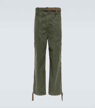 Pantalones de algodón con cinturón | Sacai