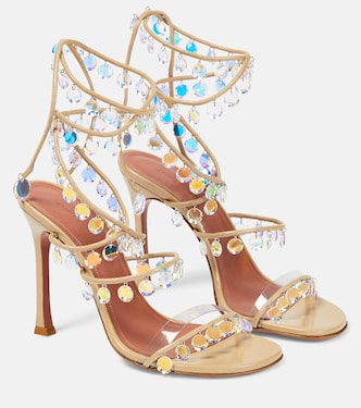 Sandalias Tina 105 de piel adornadas | Amina Muaddi