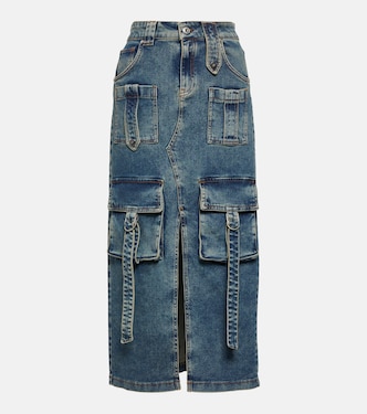 Falda midi en denim | Blumarine