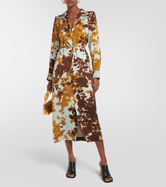 Robe midi Dellas imprimée en satin | Dries Van Noten