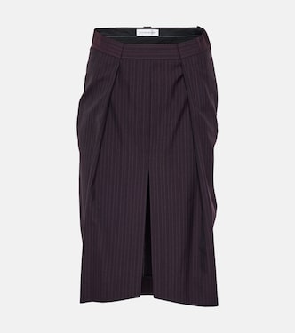 Falda midi con raya diplomática | Victoria Beckham