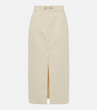 High-rise denim maxi skirt  | Patou