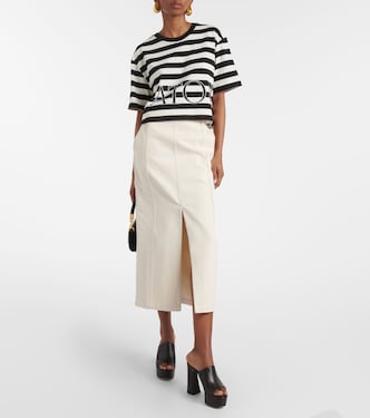 High-rise denim maxi skirt  | Patou