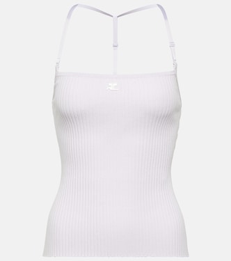 Top in maglia a coste con logo | Courrèges