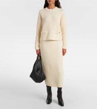 Jupe midi en laine mélangée | Moncler