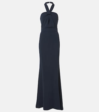 Abito lungo in cady con scollo all'americana | Elie Saab