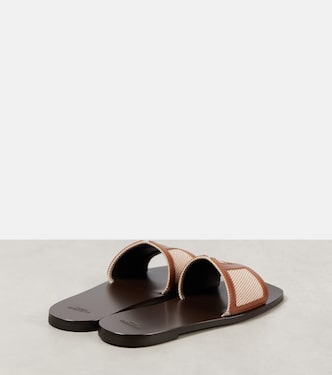 Viva Superstar leather-trimmed slides | Valentino Garavani