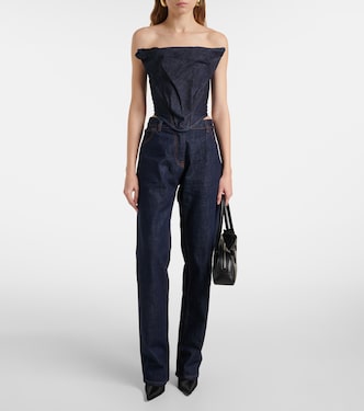 Top stile corsetto RE25 in denim | Magda Butrym