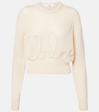 Pullover in alpaca e seta con logo | Chloé