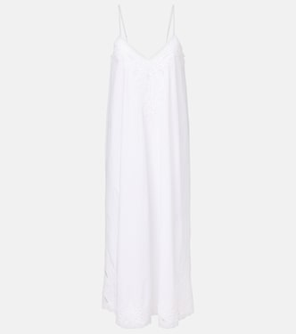 Embroidered cotton poplin midi dress | Juliet Dunn