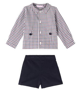 Baby Arlo checked cotton shirt and shorts set | La Coqueta
